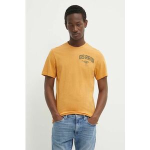 G-Star Raw tricou din bumbac barbati, culoarea maro, cu imprimeu imagine