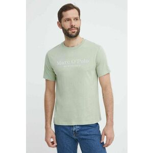 Marc O'Polo tricou din bumbac barbati, culoarea verde, cu imprimeu imagine