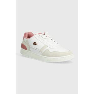 Lacoste sneakers din piele T-Clip Contrasted Collar Leather Snea culoarea alb, 47SFA0082 imagine
