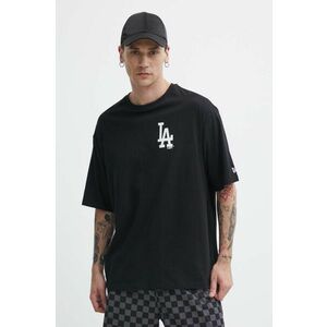 New Era tricou din bumbac barbati, culoarea negru, cu imprimeu, LOS ANGELES DODGERS imagine
