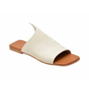 Papuci casual EPICA albi, 260400, din piele naturala imagine