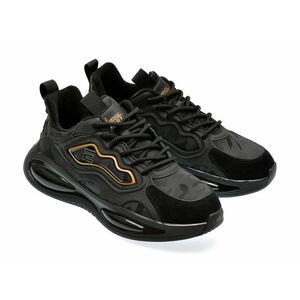 Pantofi sport SPORT negri, A819, din piele ecologica imagine