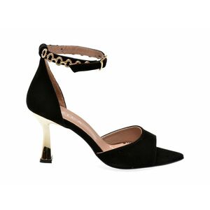 Sandale elegante EPICA negre, 1181, din piele intoarsa imagine