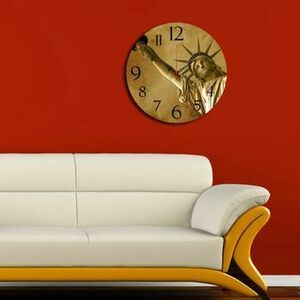 Ceas decorativ de perete Home Art, 238HMA3136, 40 cm, Bej imagine
