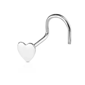Piercing nas argintiu în formă de inimă imagine