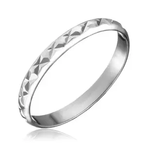Inel argint - suprafață lucioasă, detalii în formă de X - Marime inel: 49 imagine