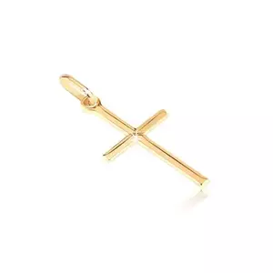 Pandantiv din aur - cruciuliță lucioasă cu X gravat imagine