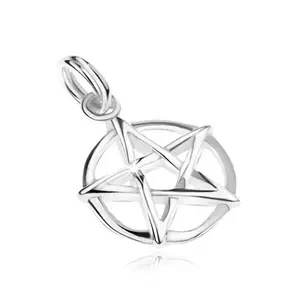 Pandantiv - pentagramă în cerc, argint 925 imagine