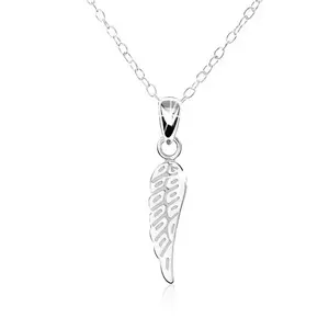 Colier din argint 925 - aripă de înger plată finuț gravată imagine