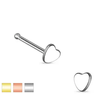 Piercing pentru nas din oțel chirurgical, inimă mică simetrică - Culoare Piercing: Argintiu imagine