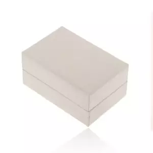Cutiuță albă de cadou pentru inel sau cercei, suprafață canelată imagine