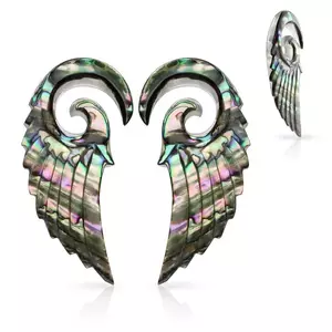 Expandere realizate din material organic, spirală cu aripă de înger, scoică Paua - Lățime: 2, 5 mm imagine