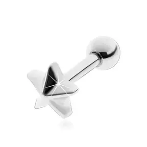 Piercing pentru cartilagiul urechii, din oțel, culoare argintie, stea imagine
