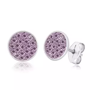 Cercei din argint 925 - cerc strălucitor încrustat cu zirconii violet deschis imagine