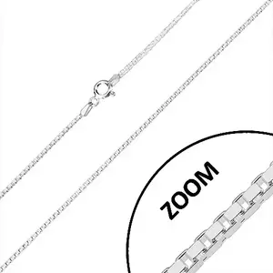 Lanț din argint 925 - elemente unghiulare lucioase, secțiune pătrată, 1, 2 mm imagine