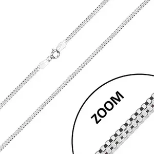 Lanț din argint 925 - două lanțuri unghiulare interconectate, închidere de tip homar, 2, 7 mm imagine