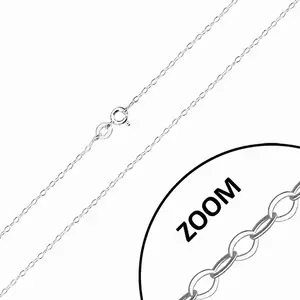 Lanț lucios din argint 925 - zale ovale plate conectate perpendicular, 1, 4 mm imagine