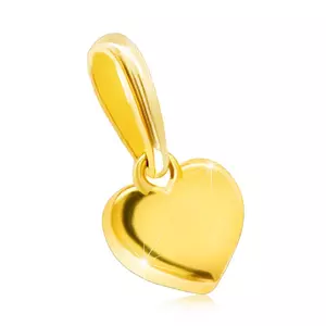 Pandantiv din aur galben 14K - inimă lucioasă mică imagine