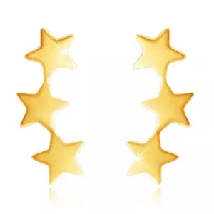 Cercei din aur 9K - trei stele lucioase conectate imagine
