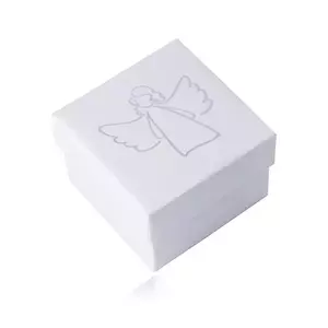 Cutie cadou pentru un pandantiv sau cercei - culoare albă, motivul unui înger imagine