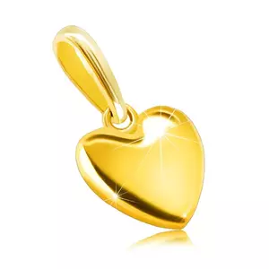 Pandantiv din aur galben 585 - inimă netedă, suprafață strălucitoare, clemă ovală imagine