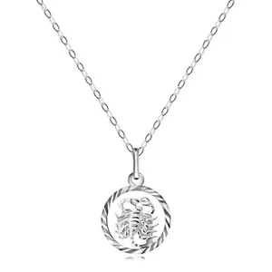 Colier - lanț și pandantiv model semn zodiacal Scorpion, argint 925 imagine
