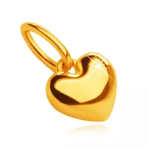 Pandantiv din aur de 9K - inimă cu suprafață netedă și lustruită oglindă, 5 mm imagine