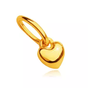 Pandantiv din aur de 14K - inimă cu mică suprafață convexă, 3 mm imagine