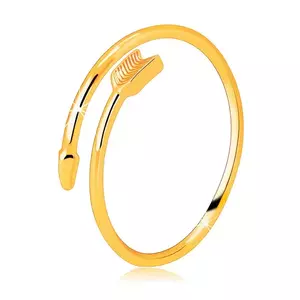 Inel din aur galben de 9K – săgeată răsucită, cu capetele inelului separate - Marime inel: 49 imagine