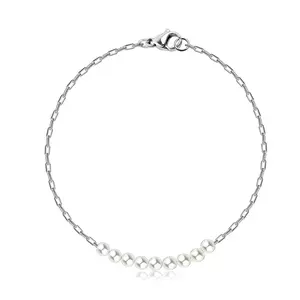 Brățară din argint 925 – linie de perle albe sintetice imagine