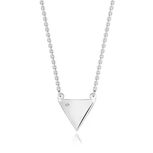 Colier din argint 925 - diamant, triunghi neted, inel cu arc imagine