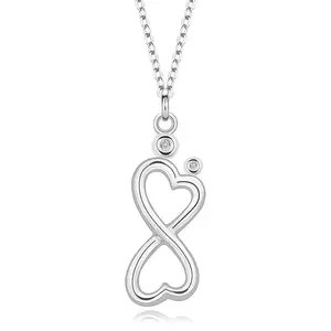 Colier din argint 925 - diamante, simbolul infinitului, inimă imagine