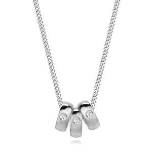 Colier cu diamante din argint 925 - trei inele cu diamante transparente imagine