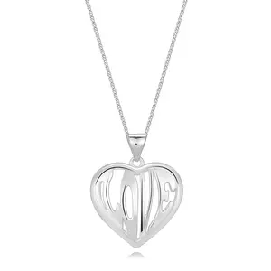 Colier din argint 925 – inimă convexă cu inscripția LOVE imagine