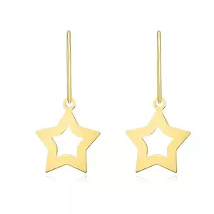 Cercei atârnați din aur galben 375 - stele simetrice, cârlig afro imagine