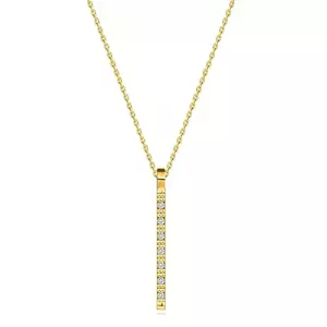 Colier cu diamante din aur galben de 14K - bandă îngustă cu diamante rotunde imagine