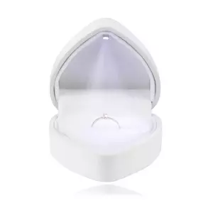 Cutie cadou cu LED pentru inele - inimă, culoare alb strălucitor imagine
