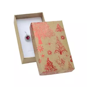 Cutie cadou bijuterii - brazi de Crăciun și stele roșii imagine