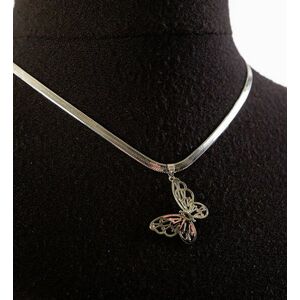 Colier Fluture Argintiu imagine