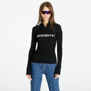 MISBHV Knitted Quarter-Zip Long Sleeve Sweater Black imagine