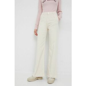 United Colors of Benetton jeansi femei, culoarea bej, high waist imagine
