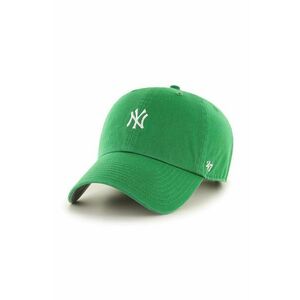 47brand șapcă de baseball din bumbac MLB New York Yankees culoarea verde, cu imprimeu B-BSRNR17GWS-KY imagine
