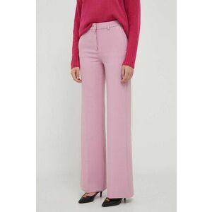 Joop! pantaloni femei, culoarea roz, lat, high waist imagine