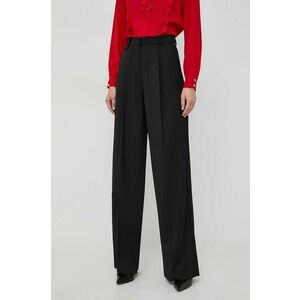 Marella pantaloni din lana culoarea negru, lat, high waist imagine