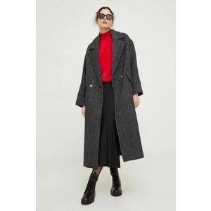 Answear Lab palton de lana culoarea negru, de tranzitie, oversize imagine