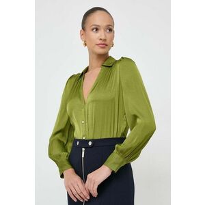 Morgan camasa femei, culoarea verde, cu guler clasic, regular imagine