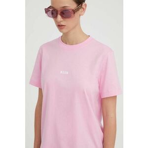 MSGM tricou din bumbac femei, culoarea roz 2000MDM500.200002 imagine