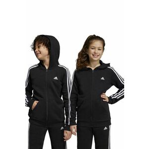adidas bluza copii U 3S FL FZ culoarea negru, cu glugă, cu imprimeu imagine