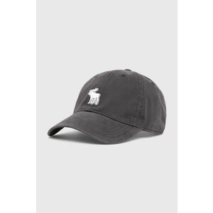 Abercrombie & Fitch șapcă de baseball din bumbac culoarea gri, cu imprimeu imagine