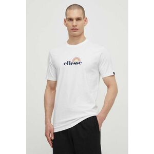 Ellesse tricou din bumbac Trea T-Shirt barbati, culoarea alb, cu imprimeu, SHV20126 imagine
